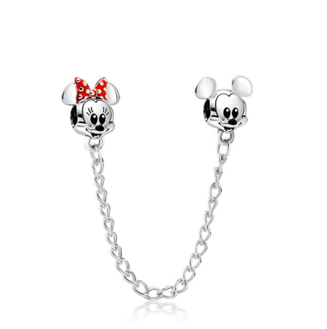 Cadena De Seguridad Recubrimiento de Minnie con Moño y Mickey