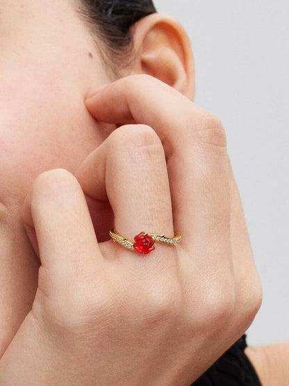 Anillo Rosa Encantada de La Bella y la Bestia