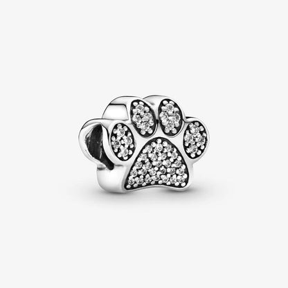 Brazalete Con Broche de Corazón + Charm Huella de Perro