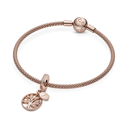 Charm Arbol Familiar Oro Rosa