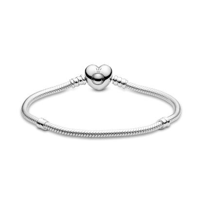 Brazalete Cadena de Serpiente con Broche de Corazón