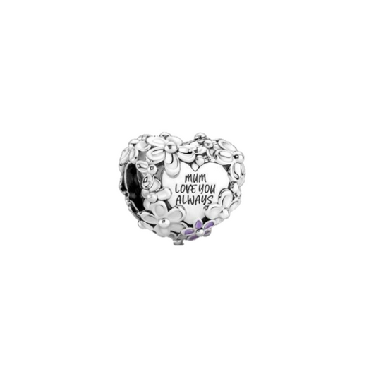 Charm Mum Love You Always Plateado