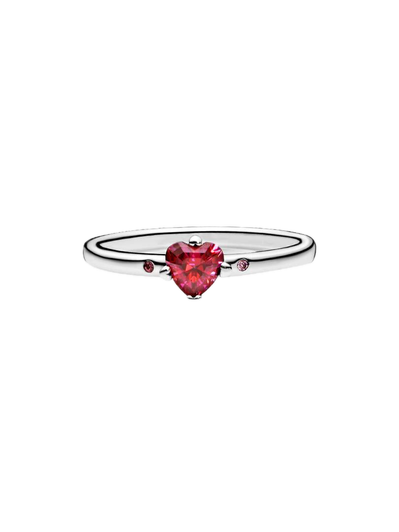 Anillo Corazón rojo reluciente