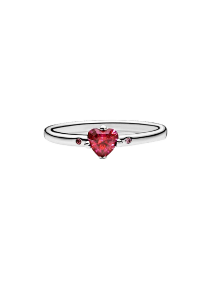 Anillo Corazón rojo reluciente