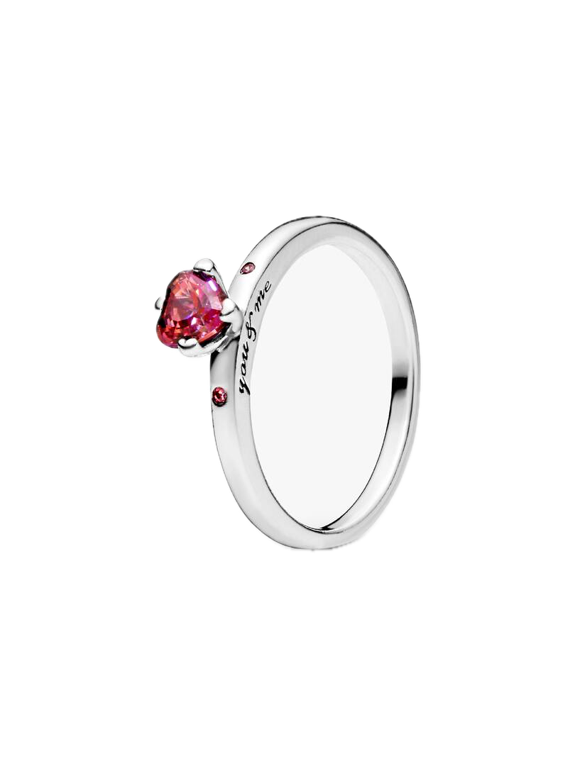 Anillo Corazón rojo reluciente