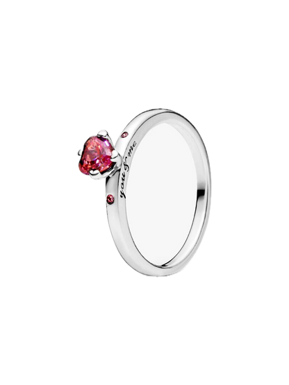 Anillo Corazón rojo reluciente