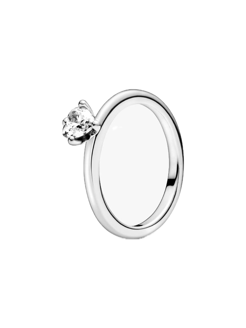 Anillo solitario Corazón Transparente