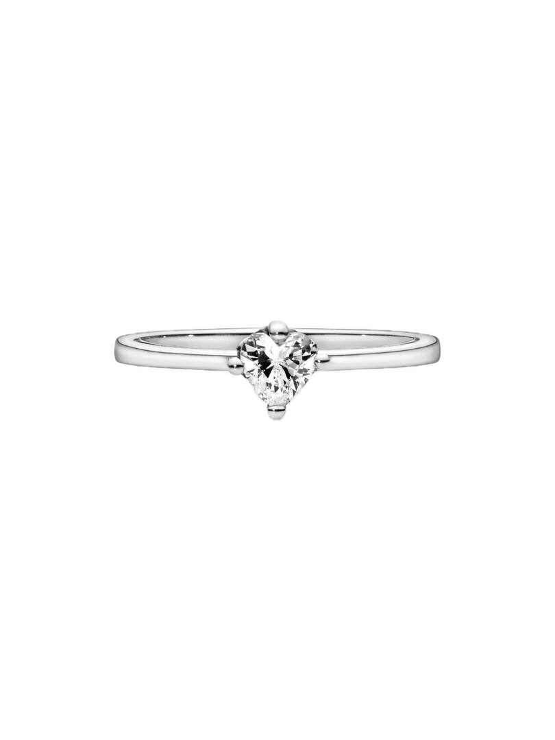 Anillo solitario Corazón Transparente