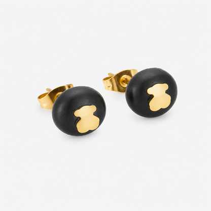Aretes Oso Fondo Negro