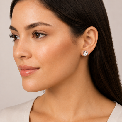 Aretes Plateados Oso Circle