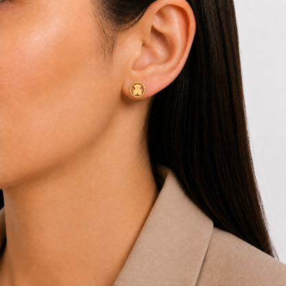 Aretes Dorados Oso Circle