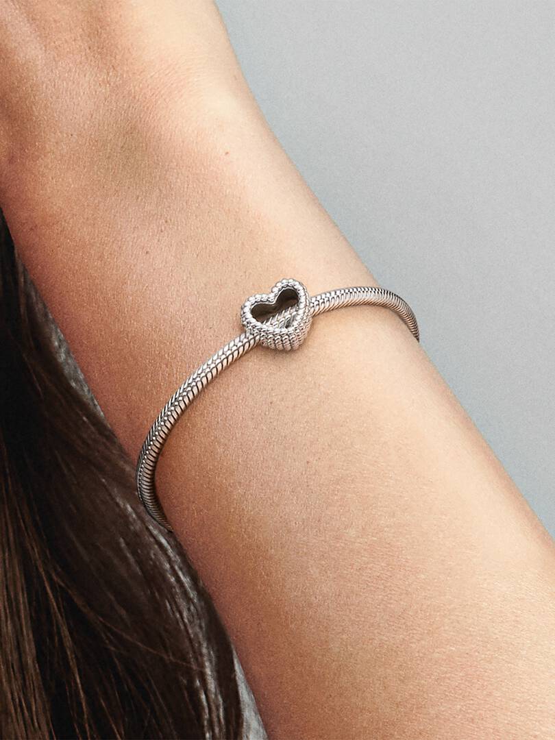 Charm corazón abierto con cuentas Plata 925