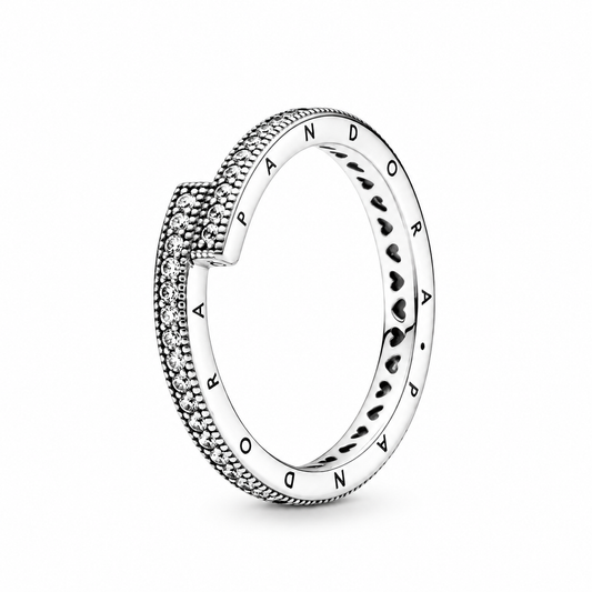 Anillo superpuesto brillante PLATA 925
